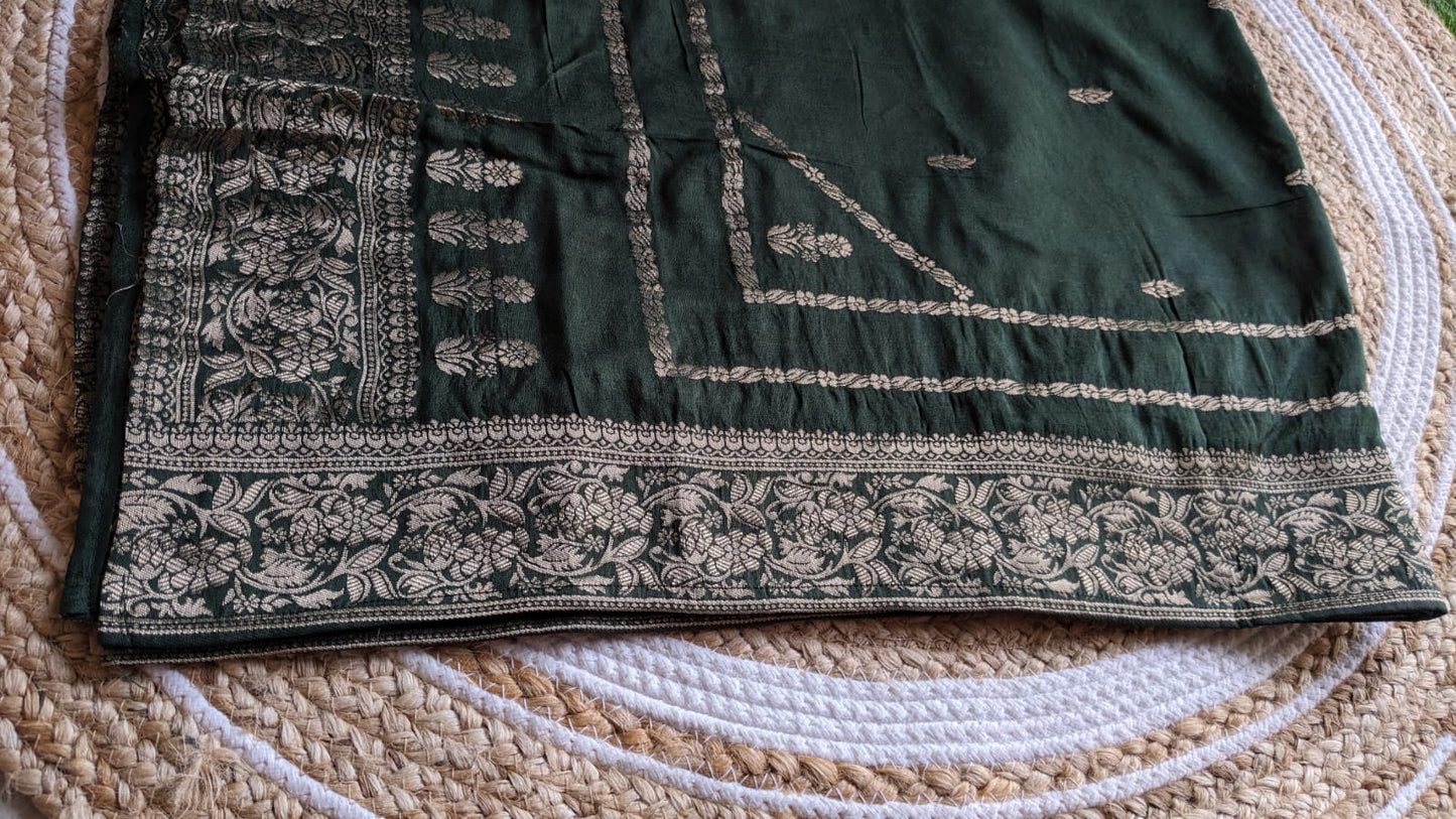 Beautiful Green Suit with Brocade Dupatta