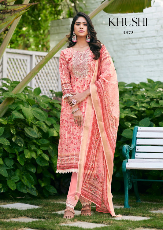 Pure Cotton Suit with Digital Work