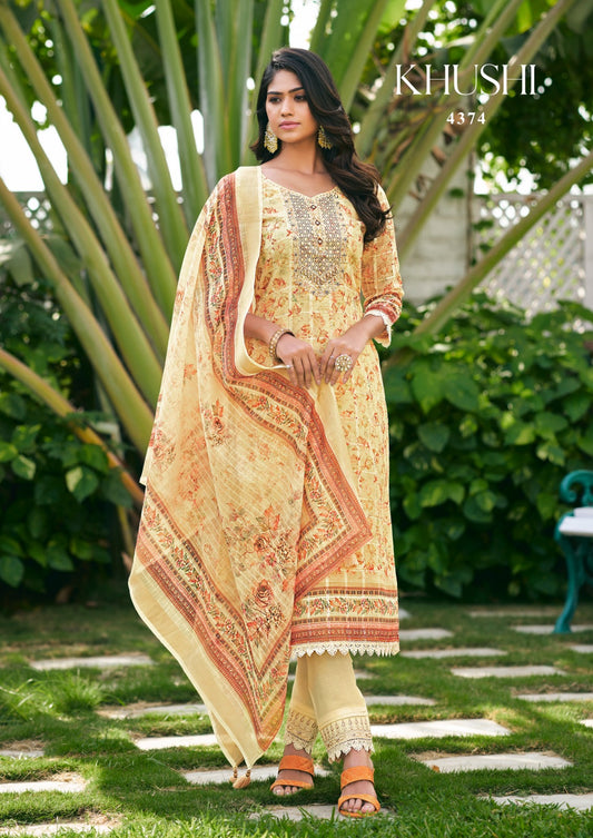 Pure Cotton Suit with Digital Work