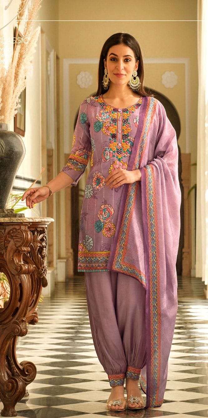 Muslin Fabric Floral 3 Pc Dress
