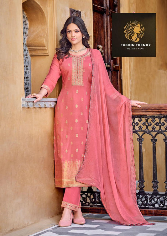 Muslin Suit with Swaoroski Diamond